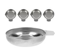 SHINEOFI Vassoi per Bilancia Digitale in Acciaio Inox 5 Pezzi Beccuccio Versatore Ergonomico Piatti di Pesatura per Gioielli e Piccoli Oggetti Accessori Professionali per Uso Cucina e