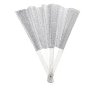 SHINEOFI Ventaglio Pieghevole Portatile Grande Glitterato in bambù 33 CM per Festival Danza e Feste EDM Ventilatore Manuale da Mano per Sollievo dal Caldo e Accessorio Rave