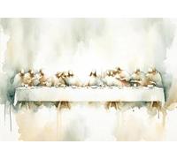 SHINERING Acquerello Astratto Gesù Con I Bambini Calma La Tempesta Bibbia Cristiana Tela Pittura Poster Stampe Arte Murale Arredamento Casa A15 21X30Cm Senza Telaio