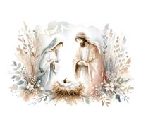SHINERING Acquerello Astratto Gesù Con I Bambini Calma La Tempesta Bibbia Cristiana Tela Pittura Poster Stampe Arte Murale Arredamento Casa A7 30X40Cm Senza Telaio