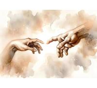 SHINERING Acquerello Astratto Gesù Con I Bambini Calma La Tempesta Bibbia Cristiana Tela Pittura Poster Stampe Arte Murale Arredamento Casa A8 50X70Cm Senza Telaio