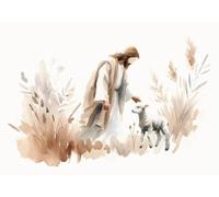 SHINERING Acquerello Astratto Gesù Con I Bambini Calma La Tempesta Bibbia Cristiana Tela Pittura Poster Stampe Arte Murale Arredamento Casa A9 60X80Cm Senza Telaio