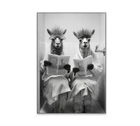 SHINERING Alpaca Seduto Sul Water, Poster Divertente Con Animali Da Bagno, Stampa Su Tela, Dipinto, Arte Murale, Umorismo, Wc, Decorazione Per La Casa. 40X50Cm Senza Telaio
