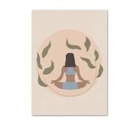 SHINERING Boho Lotus Yoga Girl Meditazione Calmante Zen Tela Pittura Nordica Poster Stampe Immagini Murali Per Soggiorno Arredamento Casa A1 50X70Cm Senza Telaio