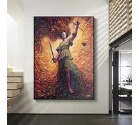 SHINERING Dea Astratta Della Giustizia Poster Su Tela Dipinto Avvocato Immagine Da Parete Per Donne Moderne Studente Di Giurisprudenza Camera Regalo Decorazioni Per La Casa 60X80Cm Senza Telaio