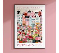 SHINERING Mercato Botanico Dei Fiori Di Copenaghen, Dipinto Su Tela, Poster E Stampe, Immagine Artistica Da Parete, Decorazione Per La Casa 21X30Cm Senza Telaio