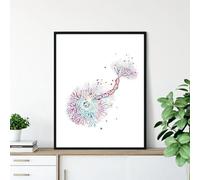 SHINERING Neurone Acquerello Neuroscienze Neurologia Arte Murale Poster Stampa Cervello Anatomia Medicina Tela Dipinto Sinapsi Clinica Decorazione Stanza A1 30X40Cm Senza Telaio