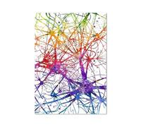 SHINERING Neurone Acquerello Neuroscienze Neurologia Poster Stampa Artistica Da Parete Cervello Anatomia Medicina Tela Dipinto Sinapsi Clinica Decorazione Per Stanza A2 30X40Cm Senza Telaio