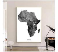SHINERING Poster E Stampe Della Mappa Dell'Africa, Grigio, Nero E Bianco, Mappa Di Viaggio, Arte Murale Su Tela, Decorazione Per Soggiorno. 40X50Cm Senza Telaio
