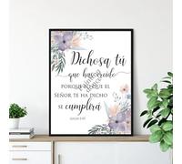 SHINERING Versetti Della Bibbia In Spagnolo, Dipinti Su Tela, Stampe Di Fiori Ad Acquerello, Poster Delle Scritture, Quadri Da Parete Per Soggiorno, Arredamento Per La Casa 60X80Cm Senza Telaio