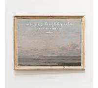 SHINERING Versetti Della Bibbia Moderna, Acque Profonde Cristiane, Oceano Vintage, Isaia 43, 2 Stampe Artistiche Da Parete, Immagini Per Soggiorno, Arredamento Per La Casa 30X40Cm Senza Telaio