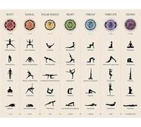 SHINERING Yoga Pose Meditazione 7 Chakra Energia Del Corpo Poster E Stampa Stampa Su Tela Immagine Di Arte Della Parete Per Soggiorno Yoga Studio Decor A6 50Cmx70Cm Senza Telaio