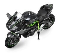 SHINESIGNAL Modellini Moto per Bambini, 1/12 comaptibile per Kawasaki Ninja H2r Mini Metallo Diecast Moto da Costruire Modellini per Adulti Uomo Bambino Ragazzo Giocattoli- Nero