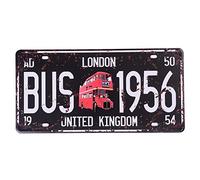 Shinewe London bus 1956 targa vintage metal Sign Crafts garage Wall Art 15 x 30 cm