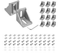 shinfly 12 pezzi profilo in alluminio ad angolo 40 x 40 mm, materiale di fissaggio per profilo in alluminio, connettore angolare angolare angolare a 90 gradi, per banchi da lavoro, scaffali, supporti