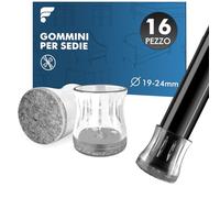 shinfly 16 Pezzi Gommini per Sedie Rotondi, Feltrini Sedie Silicone 19-24mm, Piedini per Sedia con Spessore 5mm, Tappini per Gambe Sedia, Antigraffio, Nessun Rumore, per Pavimenti in Legno