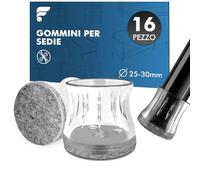 shinfly 16 Pezzi Gommini per Sedie Rotondi, Feltrini Sedie Silicone 25-30mm, Piedini per Sedia con Spessore 5mm, Tappini per Gambe Sedia, Antigraffio, Nessun Rumore, per Pavimenti in Legno