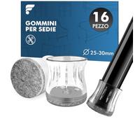 shinfly 16 Pezzi Gommini per Sedie Rotondi, Feltrini Sedie Silicone 25-30mm, Piedini per Sedia con Spessore 5mm, Tappini per Gambe Sedia, Antigraffio, Nessun Rumore, per Pavimenti in Legno