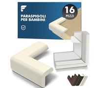 Shinfly 16x Paraspigoli per Bambini, Morbida Schiuma Paraspigoli Angolari in Gomma, Adesivo Extra Forte per Angoli per Bambini, Mobili, Tavolo e Spigoli(Bianco Sporco)