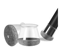 Shinfly 24 Pezzi Gommini per Sedie Rotondi Silicone, Feltrini Sedie Silicone con Feltro, Protegge il Pavimento dai Graffi dei Piedini per Mobili, Antirumore 【Trasparente14-20 mm】