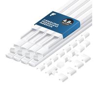 shinfly 4,8 m Canalina Passacavi Adesiva - Canaletta per Cavi Elettrici, Canalina Passacavi Muro - Canaline Passacavi da Muro per TV - Bianco 30 mm x 15 mm