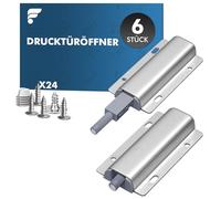 shinfly 6 pezzi Push to Open, apriporta a pressione con 24 viti, apriscatole magnetiche, apriporta cassetti, apriporta a pressione