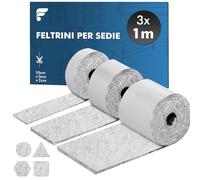 shinfly Feltrini Sedie, Feltro Adesivo Rotolo(100x10cm+100x5cm+100x2cm), Feltrini per Mobili Pesanti - 4mm di Spessore, Tagliare in Qualsiasi Forma, Grigio