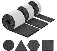 shinfly Feltrini Sedie, Feltro Adesivo Rotolo, Feltrini Adesivi (100x10cm+100x5cm+100x2cm), Feltrini per Mobili Pesanti - 4mm di Spessore, Tagliare in Qualsiasi Forma, Nero