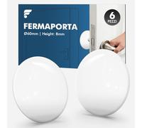 shinfly Fermaporta da parete, autoadesivo, 6 pezzi, 60 x 8 mm, protezione da parete per diverse superfici, fermaporta da parete, protezione per la maniglia delle pareti, evita efficacemente il rumore