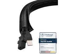 shinfly Guaina passacavi 6 mm x 6 m, Nero - per 1-2 cavi sottili o un singolo cavo più spesso, organizer per cavi per PC, elettrodomestici, ufficio e moto