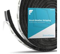 shinfly Guarnizione a Spazzola Autoadesiva 15Metri, 9 mm(L) x 5mm(P) Paraspifferi Spazzola l'isolamento dalla Polvere, Rumore, Mosche e dal Vento per Finestre e Porta Scorrevole (Nero,15M)