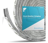 shinfly Guarnizione a Spazzola Autoadesiva 15Metri, 9 mm(L) x 5mm(P) Paraspifferi Spazzola l'isolamento dalla Polvere, Rumore, Mosche e dal Vento per Finestre e Porta Scorrevole (Grigio,15M)