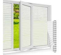 shinfly Pellicola per finestra a strisce 90 x 120 cm - Pellicola per finestra opaca, pellicola per vetro smerigliato autoadesiva, adesiva statica, anti-UV, protezione dalla vista e privacy, per