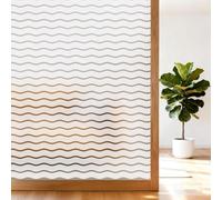 shinfly Pellicola per finestra a strisce ondulate 90 x 200 cm - Pellicola per finestra opaca, pellicola per vetro smerigliato autoadesiva, adesiva statica, anti-UV, protezione dalla vista e privacy