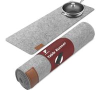 shinfly Runner Tavola Moderno, 150x40cm Feltro in Stile Scandi con Pelle, Antiscivolo e Lavabile, Decorazione per la Tavola