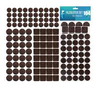shinfly Set di 104 Feltrini Adesivi per Mobili Sedie, Sottosedie Feltro Adesivo, 3mm di Spessore, Antiscivolo, Feltrini per Sgabelli Sedie Tavoli, Marrone Scuro
