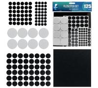 Shinfly Set di 125 Feltrini Adesivi per Mobili e Sedie - Rotondi e Quadrati, 3mm di Spessore, Antiscivolo, per Mobili Pesanti
