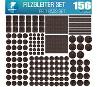 shinfly Set di 156 Feltrini Adesivi per Mobili Sedie, Sottosedie Rotondi Quadrati, 3mm di Spessore, Antiscivolo, per Mobili Pesanti, Marrone Scuro