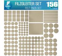 shinfly set di 156 Feltrini Adesivi per Mobili Sedie, Sottosedie Rotondi Quadrati, 3mm di spessore, Antiscivolo, per Mobili Pesanti, Beige