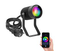 SHINGA faretto da giardino da esterno IP65 con spina nera incl. lampada GU10 RGB