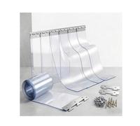 SHINGJING Tenda a strisce in PVC trasparente resistente,kit completo for porta in plastica trasparente,striscia in vinile flessibile, magazzino congelatore(W195xH220cm/W76.77xH86.61in)
