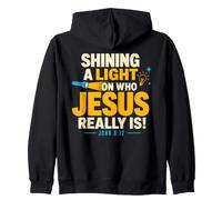 Shining A Light On Who Jesus Bible Christian Verse Quote Felpa con Cappuccio
