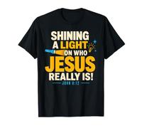 Shining A Light On Who Jesus Bible Christian Verse Quote Maglietta