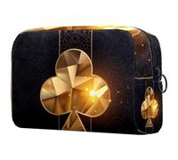 Shining Ace of Clubs Poker Card Cosmetic Bag per donne, trousse da viaggio borsa grande per trucchi pratica borsa organizer con cerniera, Multi, 18.5x7.5x13cm/7.3x3x5.1in, Beauty case