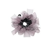 Shining Bow - Elastico per intestino grande, per ridurre l'età, con palla per la testa, soffice, ornamento per capelli, grigio e viola