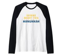 Shining Bright Questa Maglietta Hanukkah Hanukkah, luci ebraiche Maglia con Maniche Raglan