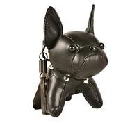 Shining crown Portachiavi Bulldog francese, in pelle con ciondolo a forma di cane, Nero, M