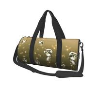 Shining Diamond Print Round Duffel Bag, Canvas Overnight Travel Tote Bag, impermeabile e resistente agli strappi. Borsa da viaggio pieghevole per il fine settimana