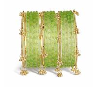 Shining Diva Fashion Set di 16 braccialetti alla moda in vetro e ghungroo del Kashmiri per donne e ragazze, gioielli tradizionali per feste di nozze
