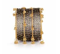 Shining Diva Fashion Set di 16 braccialetti alla moda in vetro e ghungroo del Kashmiri per donne e ragazze, gioielli tradizionali per feste di nozze
